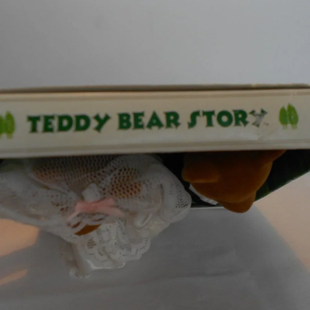 Vtg. 1986 Bride & Groom Teddy Bear Story